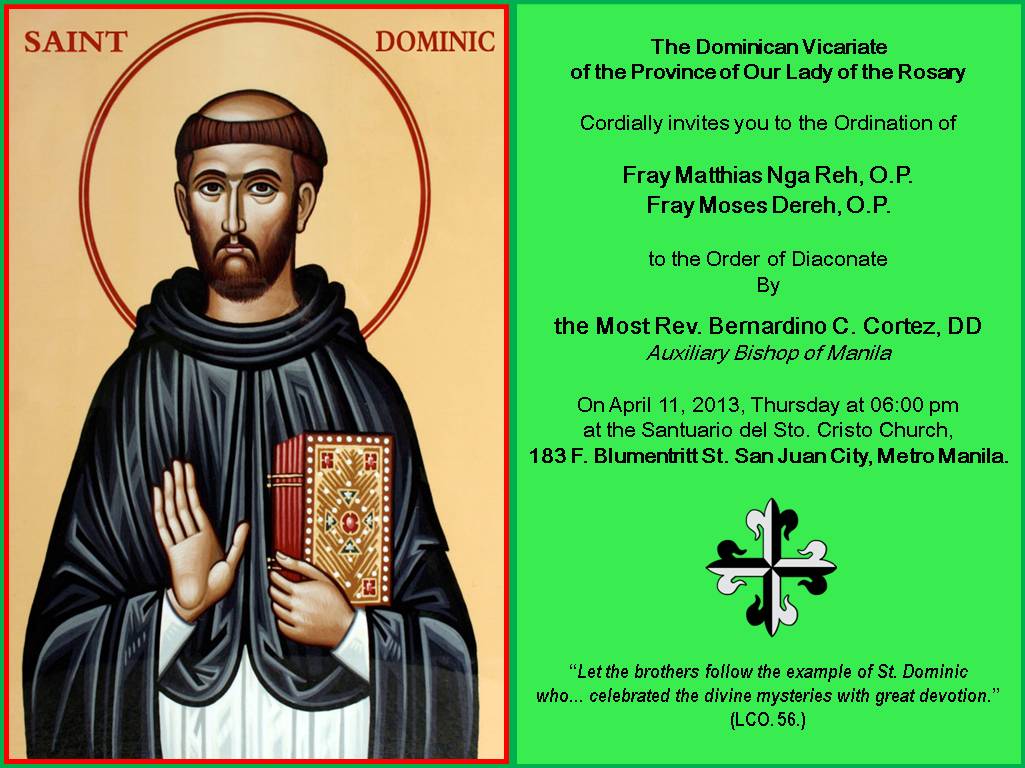 Invitation to the Deaconate Ordination