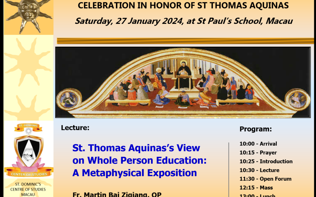 In honor of St Thomas Aquinas